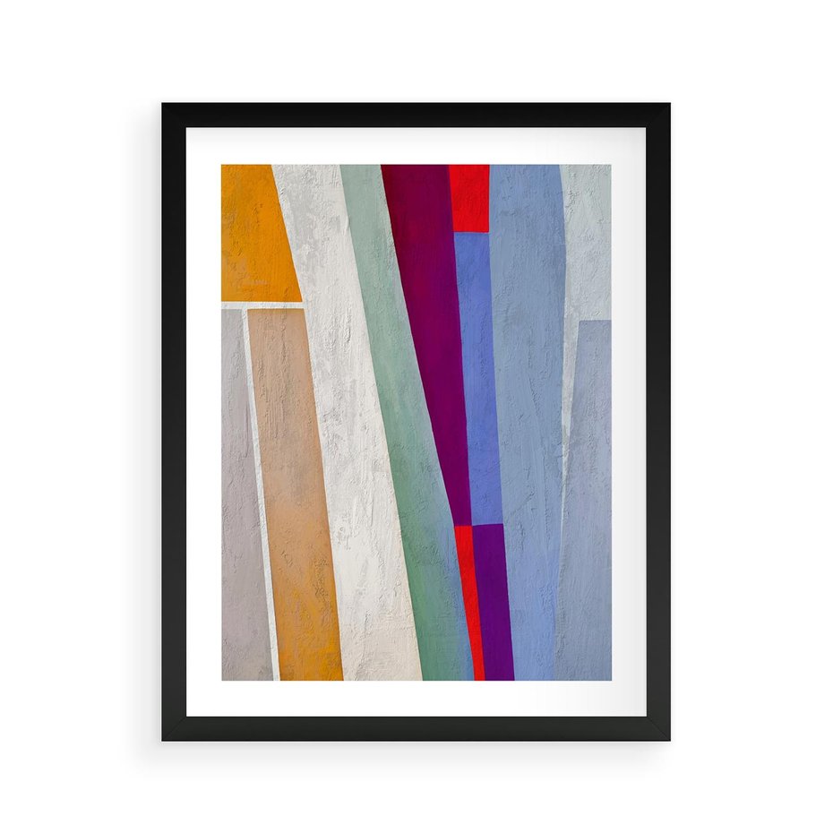 Plakat w ramie 40x50 - Księga Ukrytych Odbić - abstrakcyjne dziwne kształty, olejny obraz - rama czarna