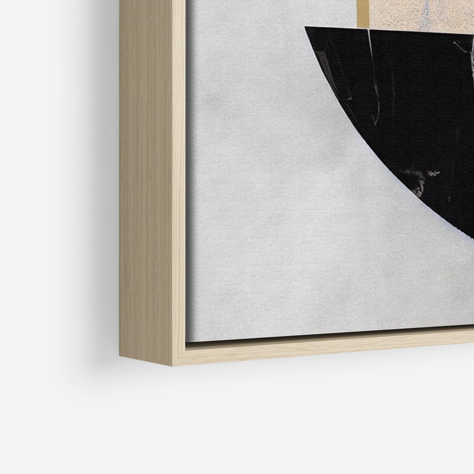 Obraz w ramie 70x100 - Biało-Czarne Formy - nowoczesna geometria, koło - rama drewno