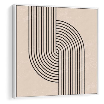 Obraz w ramie 80x80 - Puls Abstrakcji - abstrakcyjne linie, geometria - rama biała