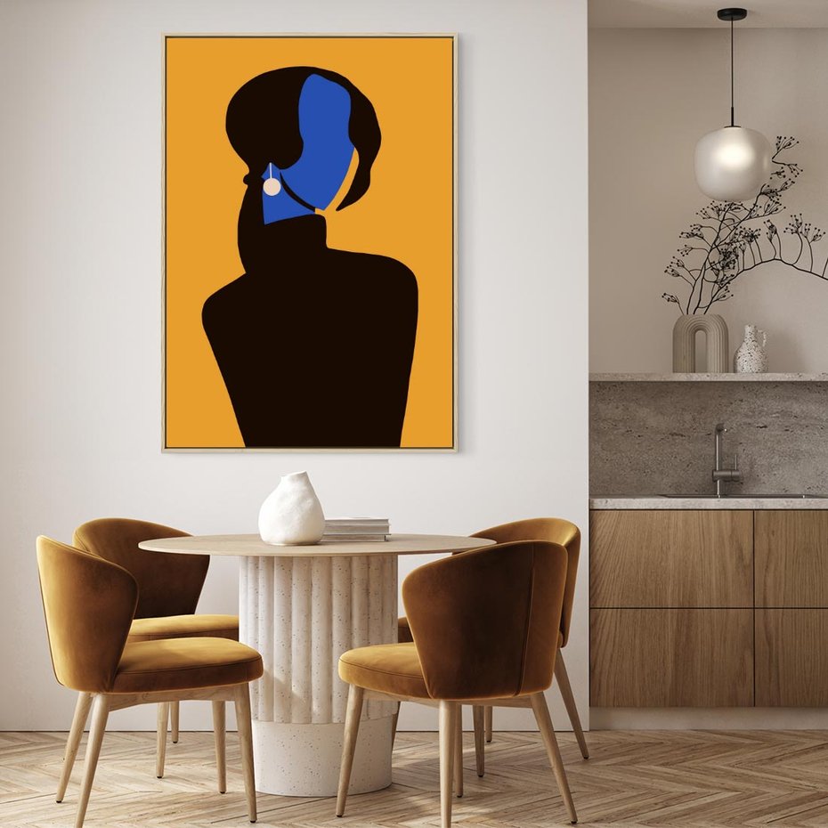 Obraz w ramie 70x100 - Transformacja Form - sztuka nowoczesna, plakat - rama drewno