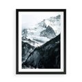 Plakat w ramie 50x70 - Góry w Zimowym Uścisku - góry, ośnieżone szczyty - rama czarna