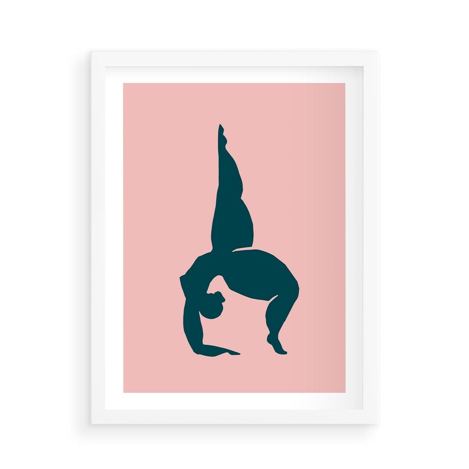 Plakat w ramie 50x70 - Zaklęte Wzory - abstrakcja, kobieca sylwetka - rama biała