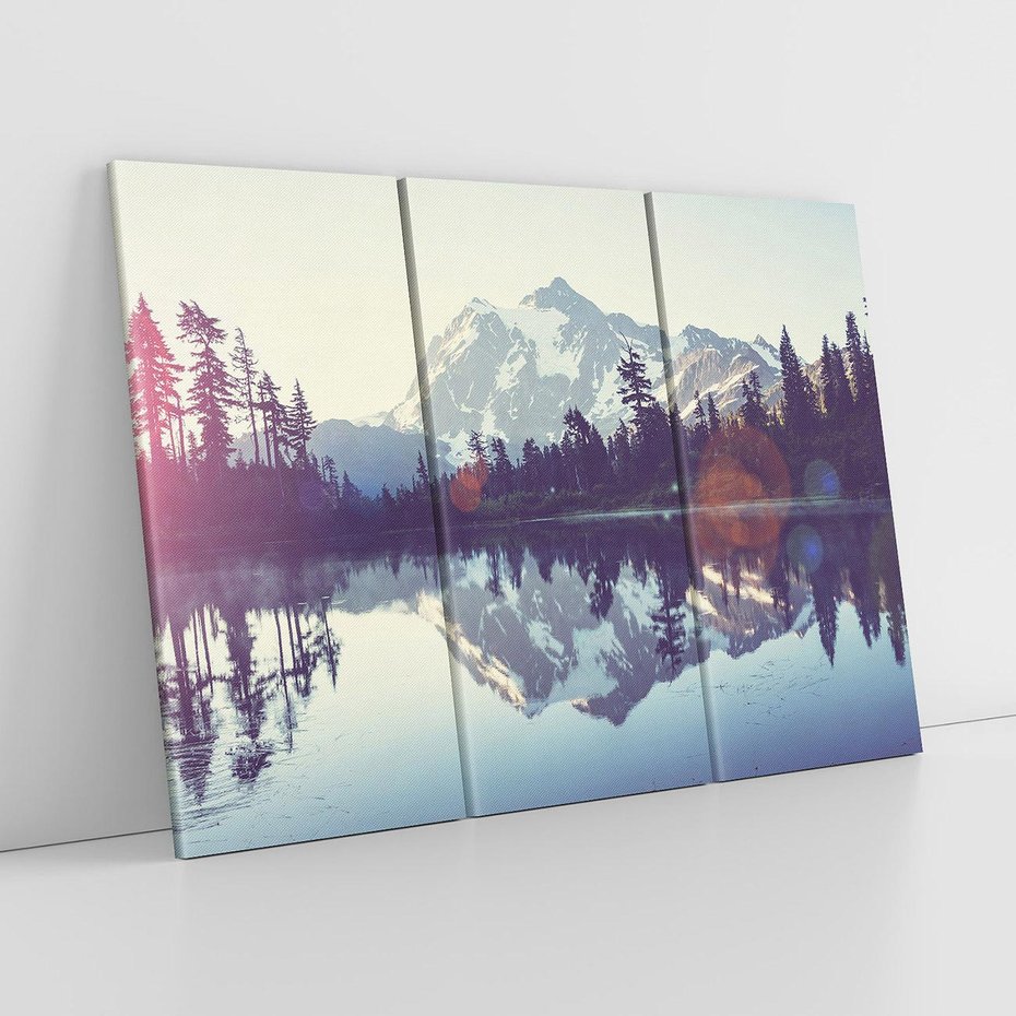 Obraz na płótnie 120x80 - Refleksje nad jeziorem w lesie - jezioro, las