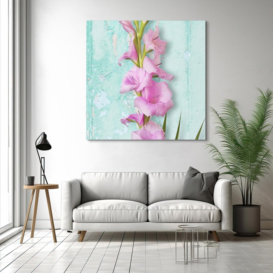 Obraz na płótnie 60x60 - Piękno w delikatności - kwiaty, różowe