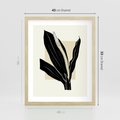 Plakat w ramie 40x50 - Harmonia liści - minimalistyczny obraz, szkic - rama drewno