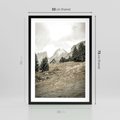 Plakat w ramie 50x70 - Krajobraz Sepii: Domek w Górach - domek w górach, góry - rama czarna