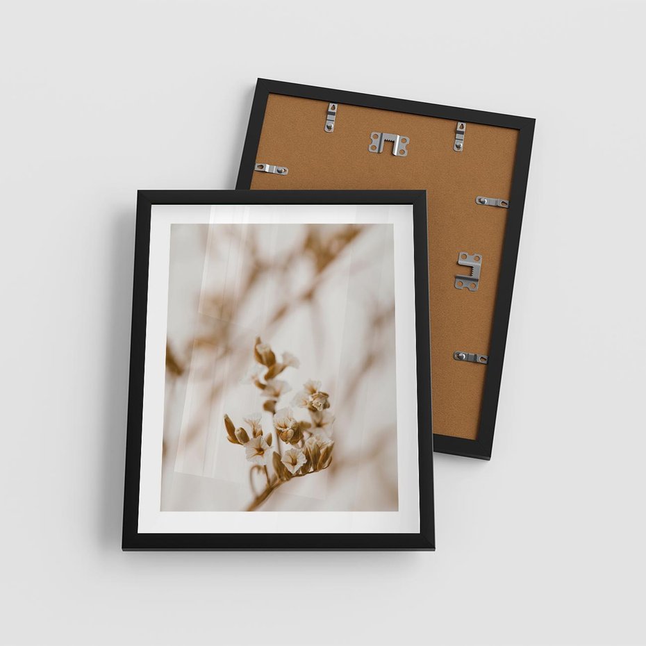 Plakat w ramie 40x50 - Kwiatowa suchość - kwiaty, susz - rama czarna