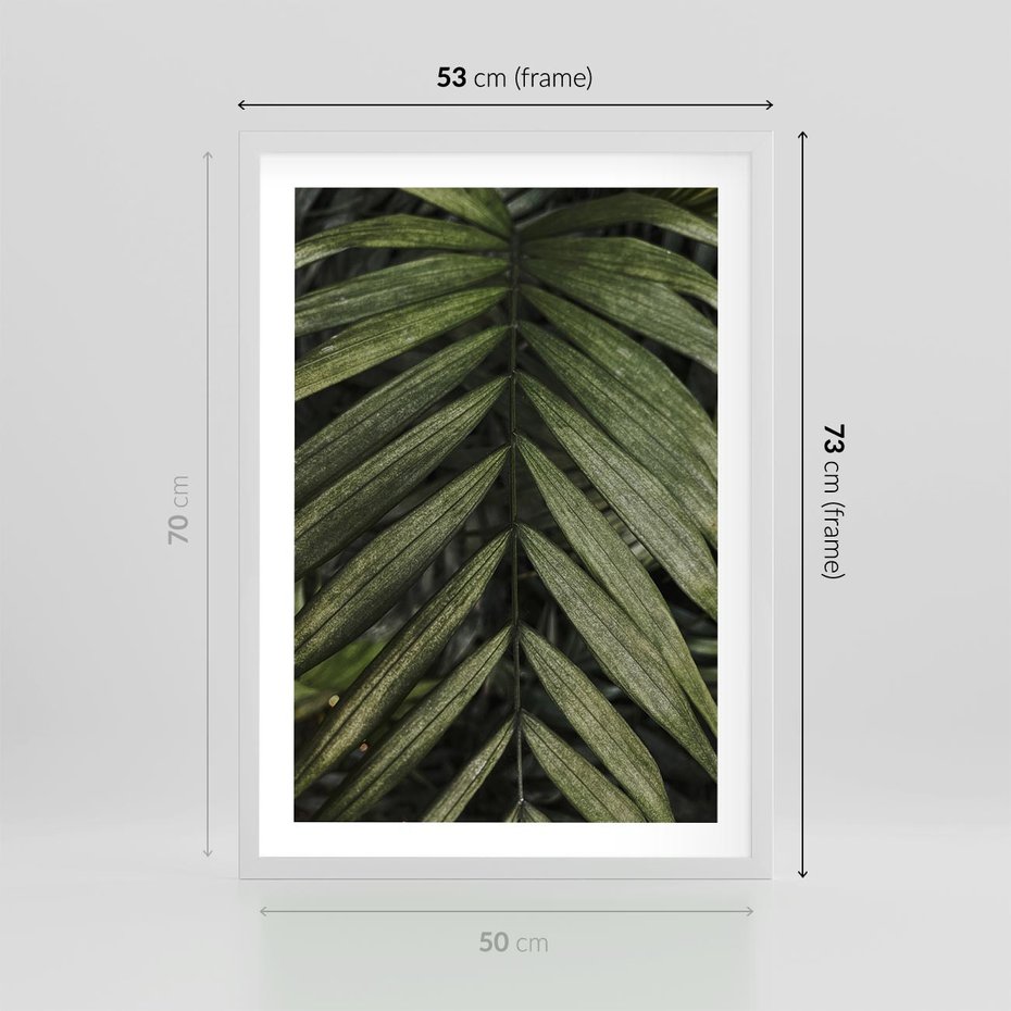 Plakat w ramie 50x70 - W Liściach Ukryte - zdjęcie, fotografia - rama biała
