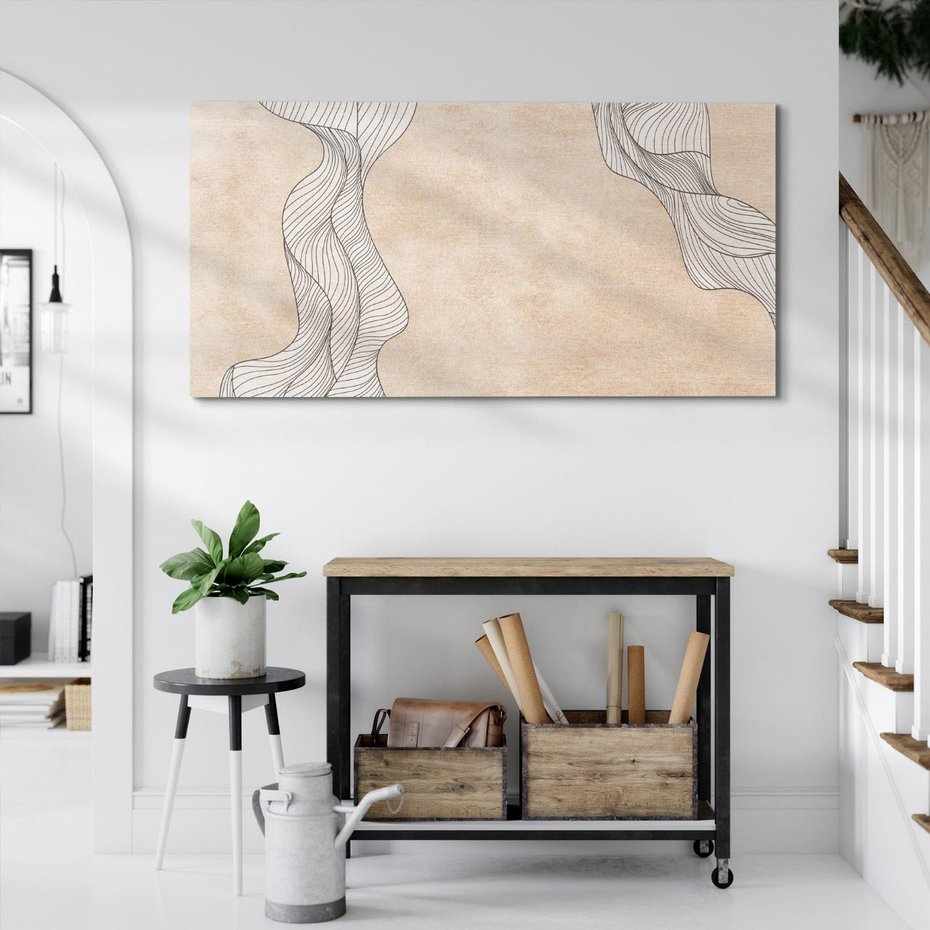 Obraz na płótnie 100x50 - Symfonia uczuć i kształtów - delikatna kompozycja, falujące linie
