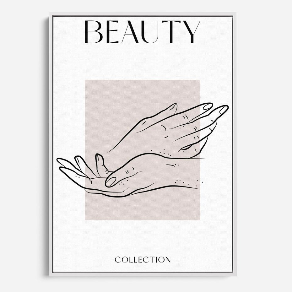 Obraz w ramie 50x70 - Wibracje Nieprzewidywalnych Form - bogo plakat, dłonie - rama biała