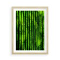 Plakat w ramie 50x70 - Bambusowy urok zielonej harmonii - bambus, zieleń - rama drewno