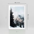 Plakat w ramie 50x70 - Góry, Las i Śnieg na Obrazie - góry, las - rama biała