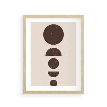 Plakat w ramie 40x50 - Migocące Granice - mid century styl, nowoczesna grafika - rama drewno