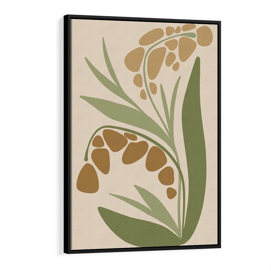 Obraz w ramie 70x100 - Minimalizm z Roślinami - nowoczesny plakat, roślinność - rama czarna