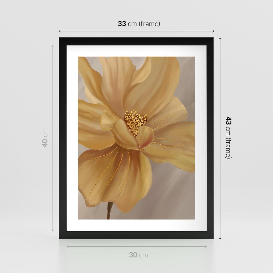Plakat w ramie 30x40 - Kwiaty malowane olejem - eksplozja kolorów - kwiaty, malowane - rama czarna