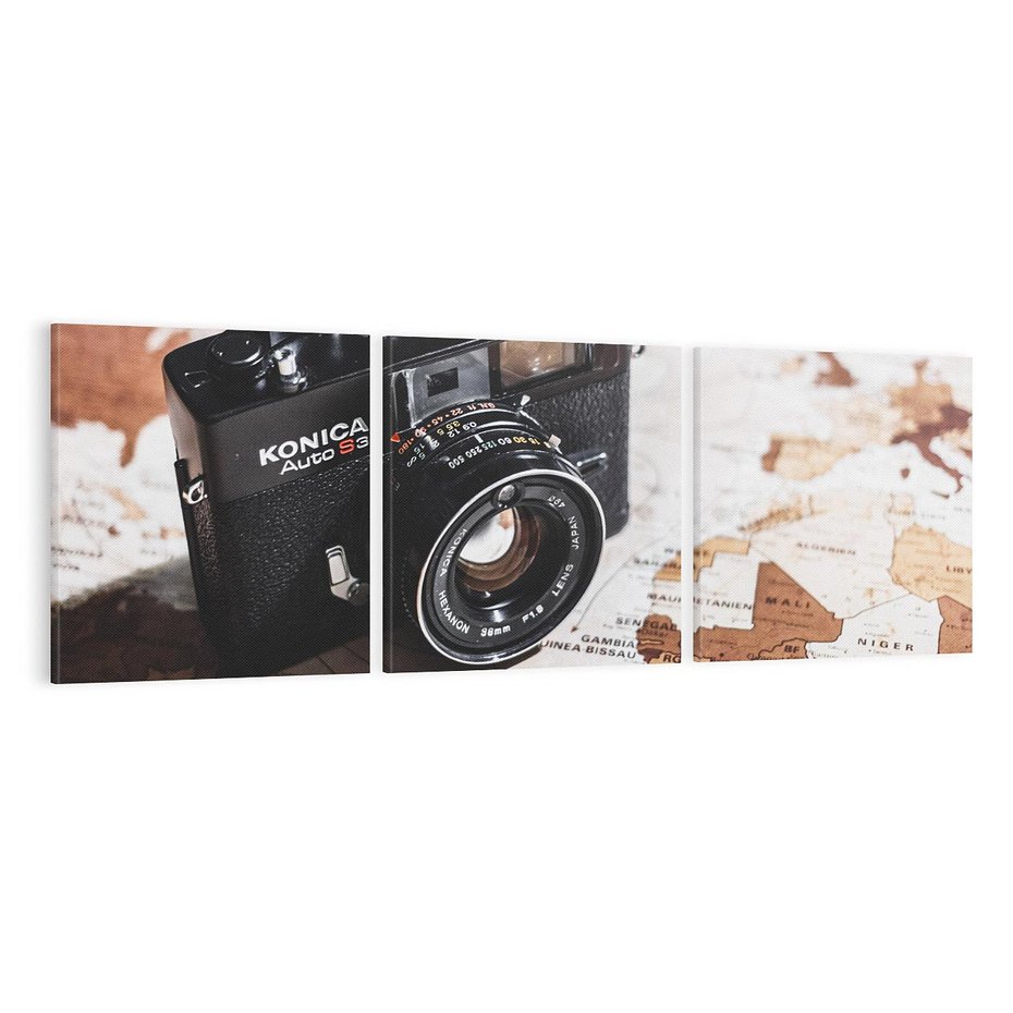 Obraz na płótnie 150x50 - Fotograficzna Przygoda Retro - aparat, retro