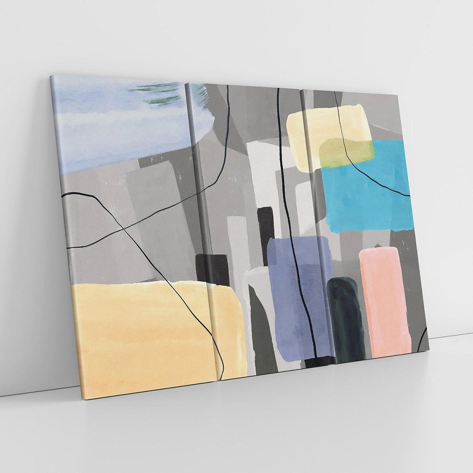 Obraz na płótnie 120x80 - Harmonia w chaosie serca - abstrakcja na szarym tle, kolorowe plamy koloru