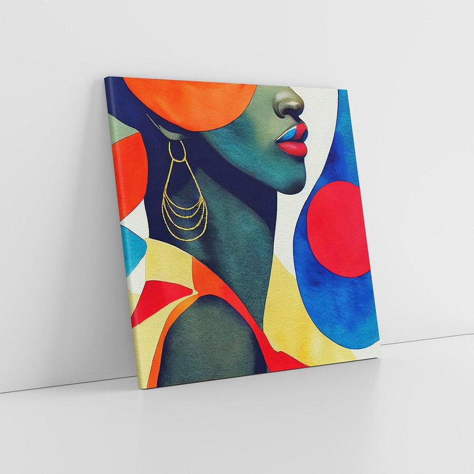 Obraz na płótnie 80x80 - Kolory Kobiety - mural, abstrakcja