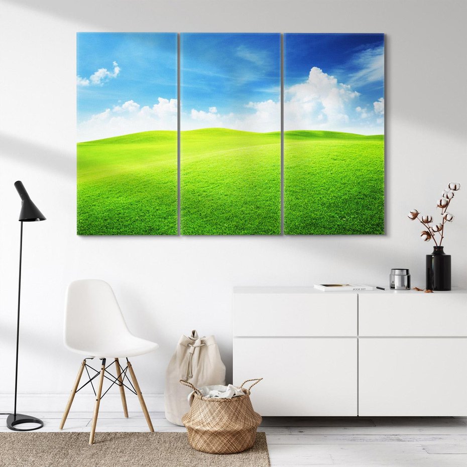 Obraz na płótnie 120x80 - Łąka pod Niebem - łąka, niebo