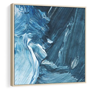 Obraz w ramie 80x80 - Wyrazista abstrakcja w akwareli - abstrakcja, akwarela - rama drewno