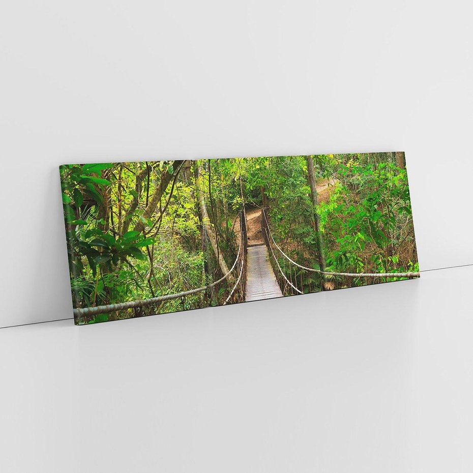 Obraz na płótnie 150x50 - Tajemniczy most w tajskim lesie - Tajlandia, most