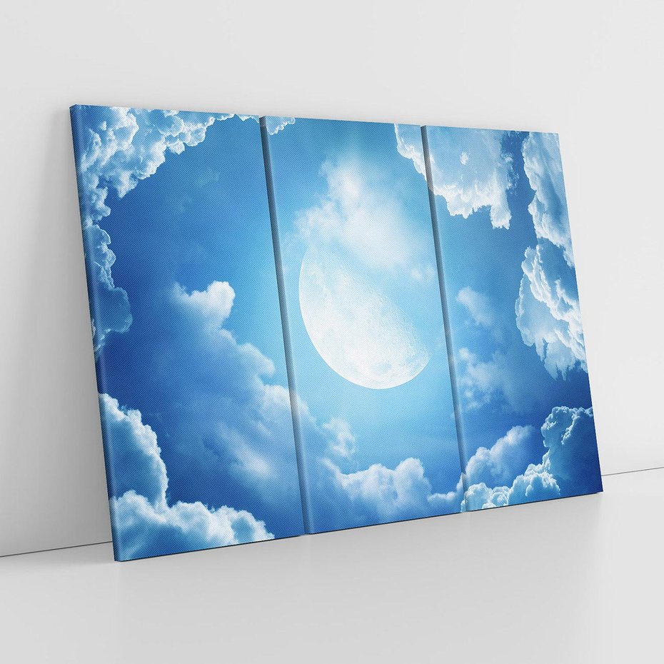 Obraz na płótnie 120x80 - Księżycowe Chmury - księżyc, chmury