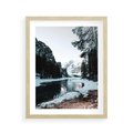 Plakat w ramie 40x50 - Zamarznięta Rzeka - zima w górach, zamarznięta rzeka - rama drewno
