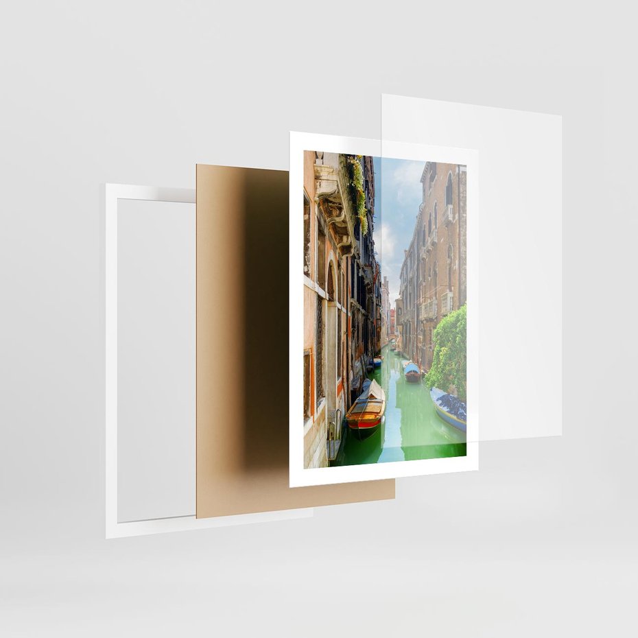 Plakat w ramie 50x70 - Wenecja: romantyczne miasto wodnych dróg - Wenecja, Włochy - rama biała