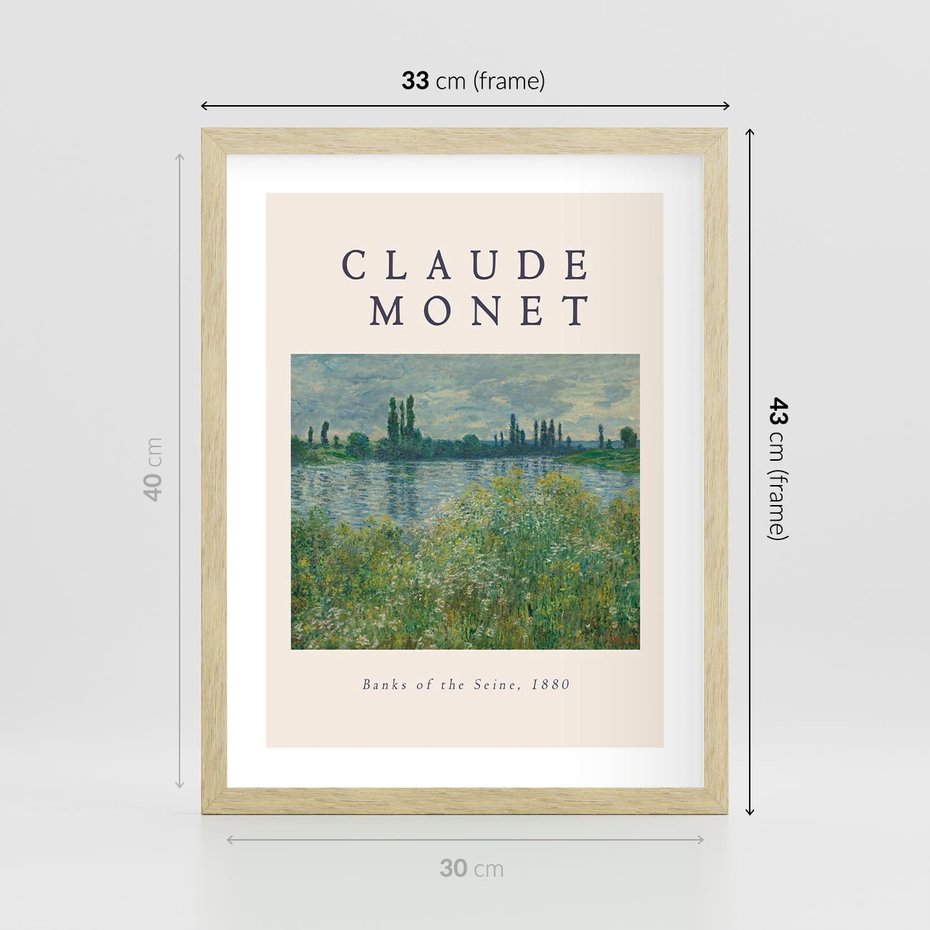 Plakat w ramie 30x40 - Claude Monet: Reprodukcja - Claude Monet, reprodukcja plakat - rama drewno
