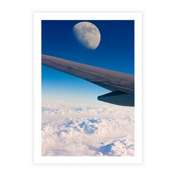 Plakat bez ramy 21x30 - Samolot ku Księżycowi - samolot, ksieżyc