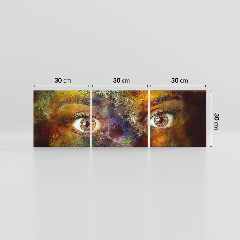 Obraz na płótnie 90x30 - Twarz w abstrakcji - twarz, abstrakcja