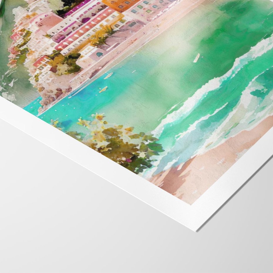 Plakat bez ramy 50x70 - Na Zboczu - akwarela, nadmorski pejzaż