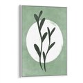 Obraz w ramie 80x120 - Kształty Zielonego Ukojenia - zielony plakat, roślinne motywy - rama biała