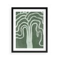 Plakat w ramie 40x50 - Inspirujące Zawiłości Zieleni - abstrakcyjny kształt, zielony plakat - rama czarna