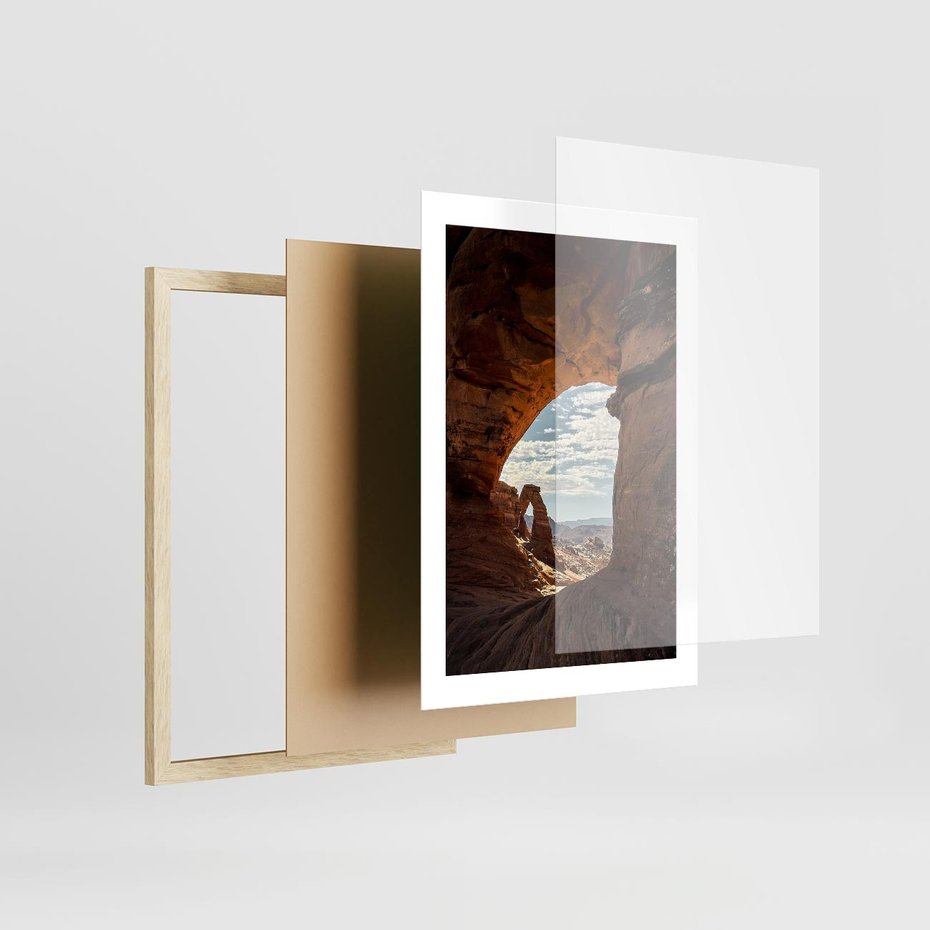 Plakat w ramie 30x40 - Magia pustynnego kanionu - pustynia, kanion - rama drewno