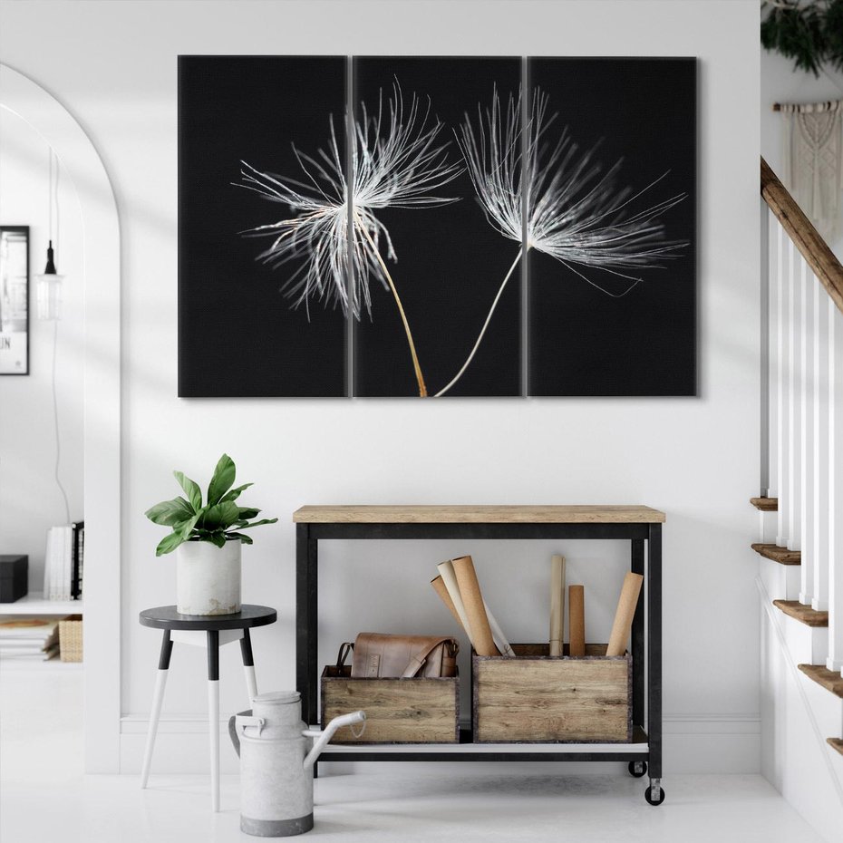 Obraz na płótnie 120x80 - Delikatność Wiatru - dmuchawce, makro