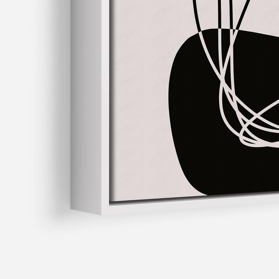 Obraz w ramie 80x80 - Linie Eksploracji - abstrakcyjne szkicowane linie, minimalizm - rama biała