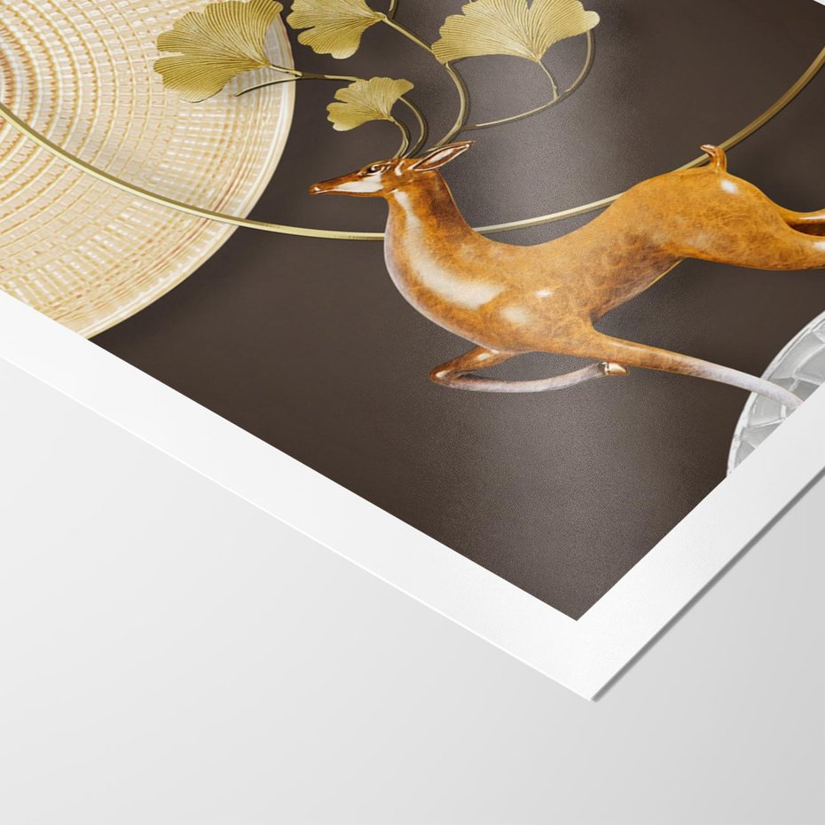 Plakat bez ramy 50x70 - Elegancja i Tradycja - złote, liście