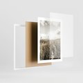 Plakat w ramie 30x40 - Łąka w Klimacie Sepii - suche trawy, łąka - rama biała