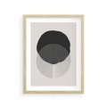 Plakat w ramie 30x40 - Boho Przenikanie Uroku - abstrakcyjna kompozycja, okręgi - rama drewno