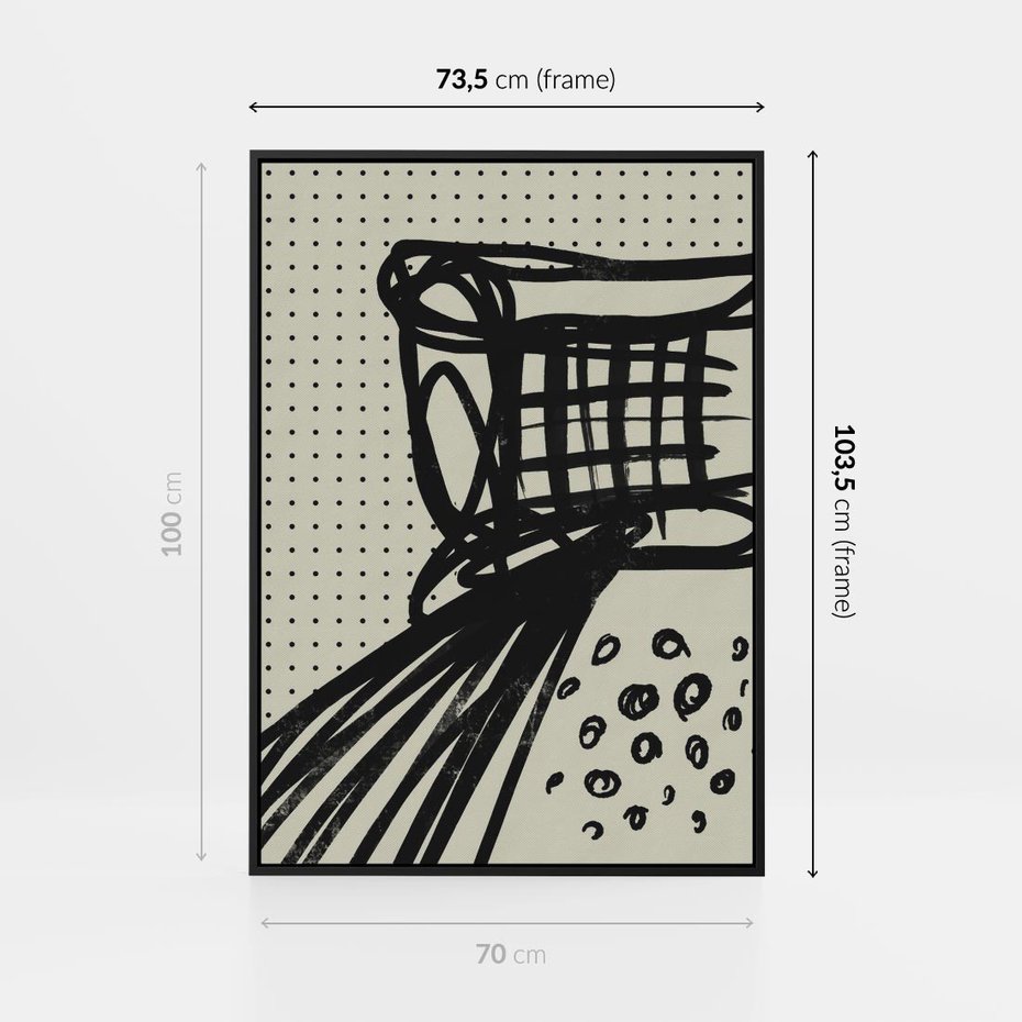 Obraz w ramie 70x100 - Złudne Kontemplacje - abstrakcyjna mroczna kompozycja, nieregularne - rama czarna