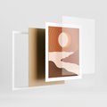Plakat w ramie 40x50 - Sztuka Zachodu Słońca: Nowoczesna Sceneria - plakat, nowoczesna grafika - rama biała