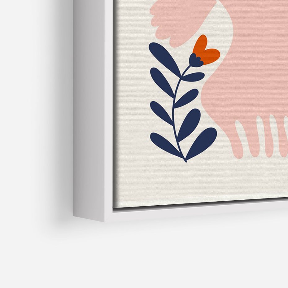 Obraz w ramie 80x120 - Miłość w Dwóch Sercach - miłość, para zakochanych - rama biała