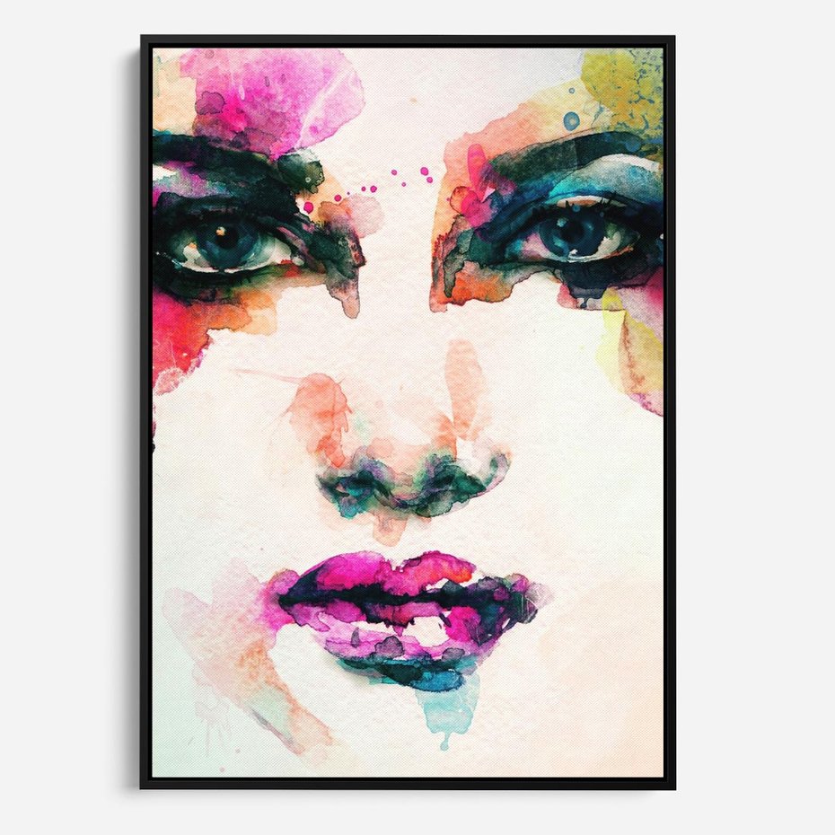 Obraz w ramie 70x100 - Kobieta Abstrakcja Twarz - kobieta, abstrakcja - rama czarna