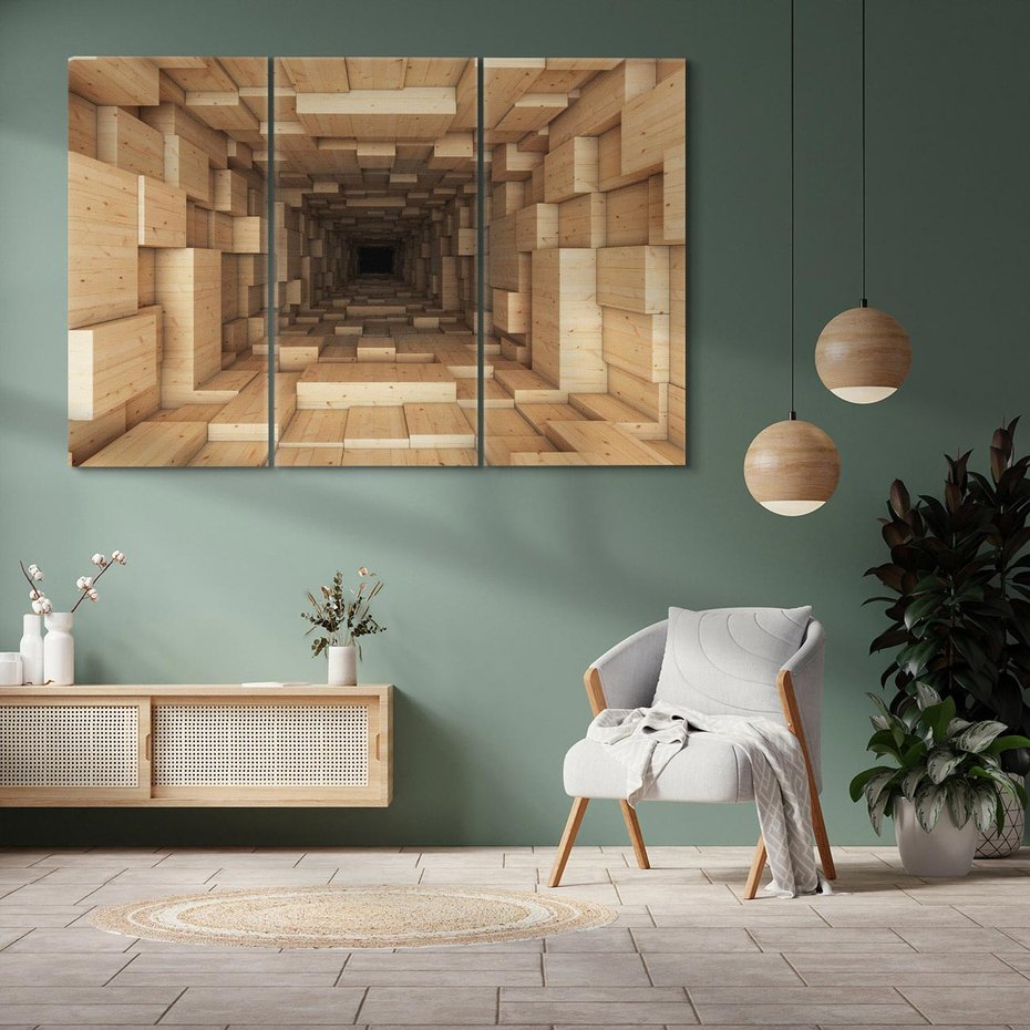 Obraz na płótnie 120x80 - Abstrakcyjny 3D tunel: Podróż w głębię - 3D, tunel