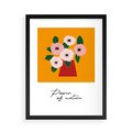 Plakat w ramie 50x70 - Abstrakcyjna Kreska - kwiaty w wazonie, abstrakcja - rama czarna