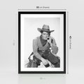 Plakat w ramie 30x40 - Dziki Zachód - retro zdjęcie, czarno białe - rama czarna