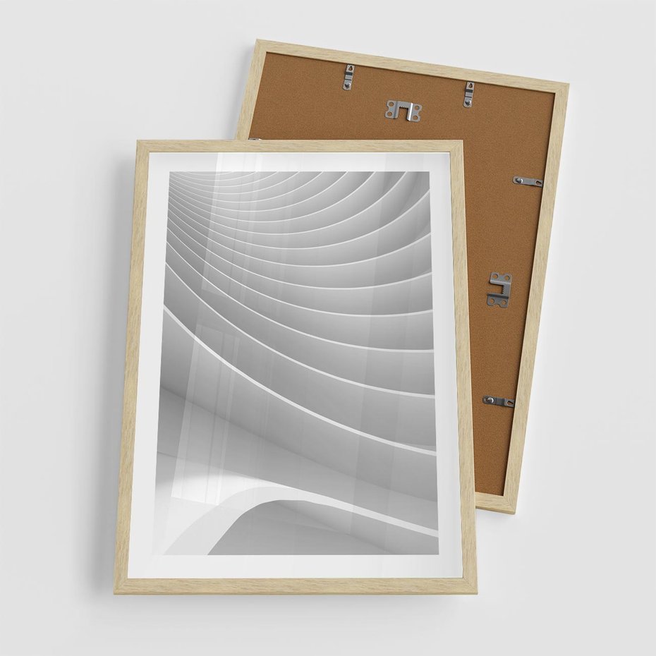 Plakat w ramie 50x70 - Geometryczna Harmonia - geometryczne, kształty - rama drewno