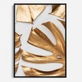 Obraz w ramie 70x100 - Siła Natury - złote, liście - rama czarna