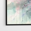 Obraz w ramie 70x50 - Efemeryczne Kwitnienie Drzew - akwarela, rozmyte pastelowe tłó - rama czarna